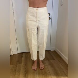MANGO linen/cotton cargo ankle pants